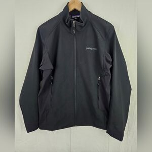 EUC Patagonia M Adze Hybrid Jacket Softshell Black Polartec Windblock